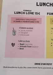 Menu Café Love - Les formules déjeuner