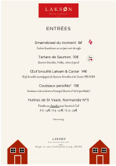 Menu Laksøn - Les entrées