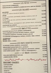 Menu Le bistro de la cathédrale - Les pates, salades et omelettes,...