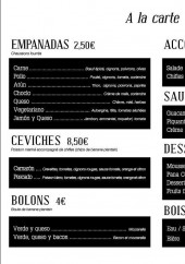 Menu Listo - La carte