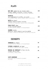 Menu Navio - Les plats et desserts