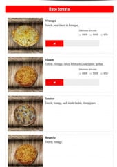 Menu O'delices - Pizzas à base tomate
