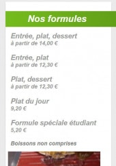 Menu Brasserie Le Golf - Les formules