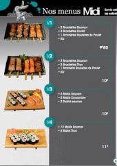 Menu Fujiya Sushi Rive Gauche - Les menus midi