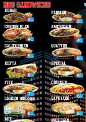 Menu Kebab City - Sandwiches