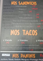 Menu King of the Queen kebab - Les sandwichs, tacos, ...