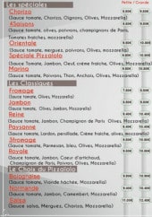 Menu Chez Sam - Les pizzas