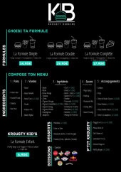 Menu Krousty Burgers - Les formules, desserts et boissons,...