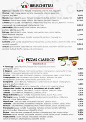 Menu Pizz'Aiello - Bruschettas et pizzas classico
