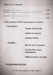 Menu Le B'52 - Exemple de Menus de la semaine 