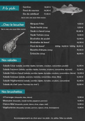 Menu Le BG - Poissons, viandes, salades,...