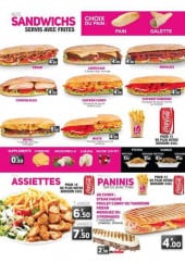 Menu O'zdou - Sandwiches, assiettes et paninis 