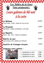 Menu Les Tables de la Gare - Galettes, forrmules