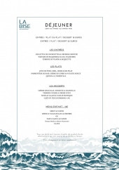 Menu La Bise - La carte du midi