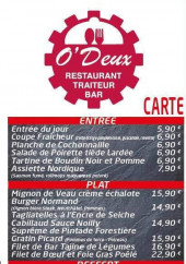 Menu O deux - La carte