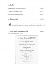 Menu Le seino marin - Les buffets