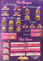 Menu Miami Food - Les burger et tacos