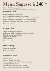 Menu L'hermitage - Menu sagesse 