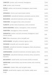 Menu Crêperie Soizic - Galettes classiques