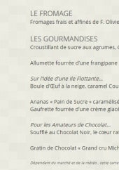 Menu Jean-luc tartarin - Les gourmandises et le fromage