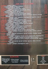 Menu La Cabane à Pizza - Les pizzas base tomate