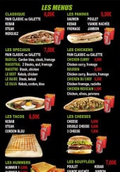 Menu La rigale - Les menus