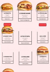 Menu Les Burgers de Papa - Les burgers