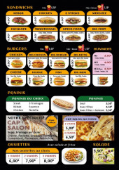 Menu Speed Food - Les sandwichs, burgers et paninis,..