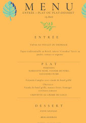 Menu Tropikatia - Les menus
