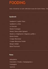 Menu Gousty - Les menus