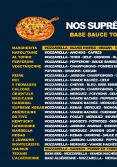 Menu So fine Pizza - Les pizzas base tomate