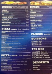 Menu Le cirta - Burgers, paninis, boissons,....