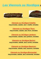 Menu Pains et Viennoiseries - Les viennois