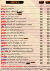 Menu Bella Pizza - Les pizzas