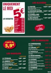 Menu Le Kiosque à Pizzas - Pizzas et menus