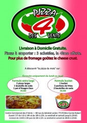 Menu Pizza des 4 Vents - Carte et menu pizza des 4 vents brie comte robert