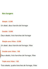 Menu Pizzaiolo - Les burgers