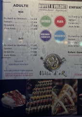 Menu Villa d'Or - La carte