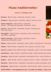 Menu Gepetto Pizza - Les pizzas traditionnelles