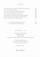 Menu Le franklin - les plats ,...