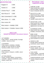 Menu Salon Lyes - Les petites faims menus et menus burgers