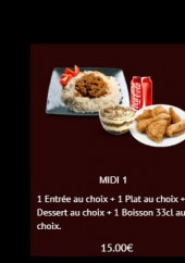 Menu African Evasion - Les menus midis