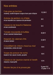 Menu Le Val d'Aoste - Les entrées