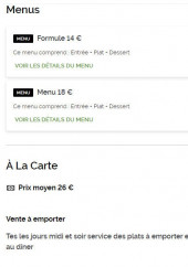 Menu La Forge - Les menus, à la carte