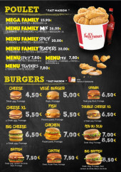 Menu Deux Frères - Poulets et burgers