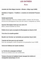 Menu Le boeuf à la mode - Les entrées