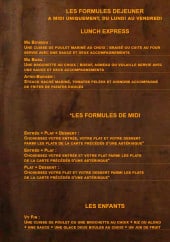 Menu O'Maquis - Les formules