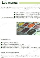 Menu Saladbar Fraîcheur - Les menus
