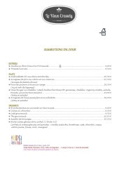 Menu Le Vieux Cressely - Un exemple de suggestions du jour