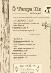 Menu O tempstic - les entrées